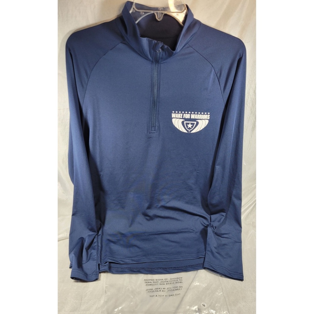 Shreddy 'Wake For Warriors' 1/4 Zip Performance Jacket Pullover‎ - Blue - XL